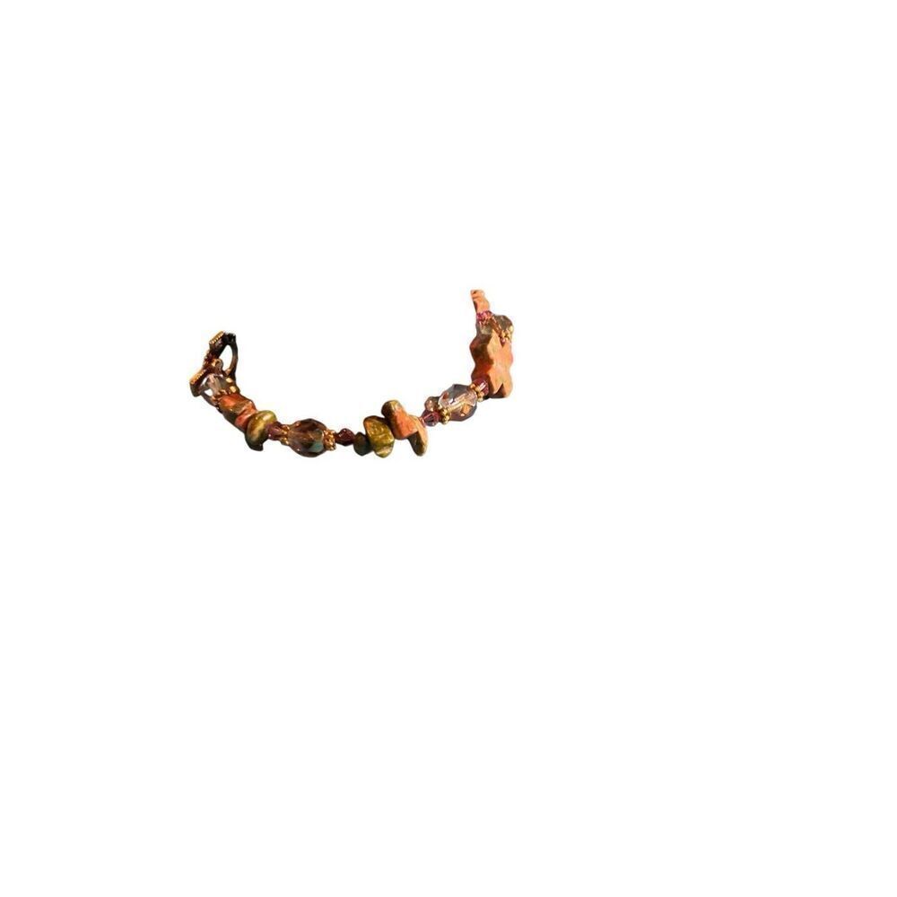 Unakite Jasper Cross Bracelet - Picture 12 of 13